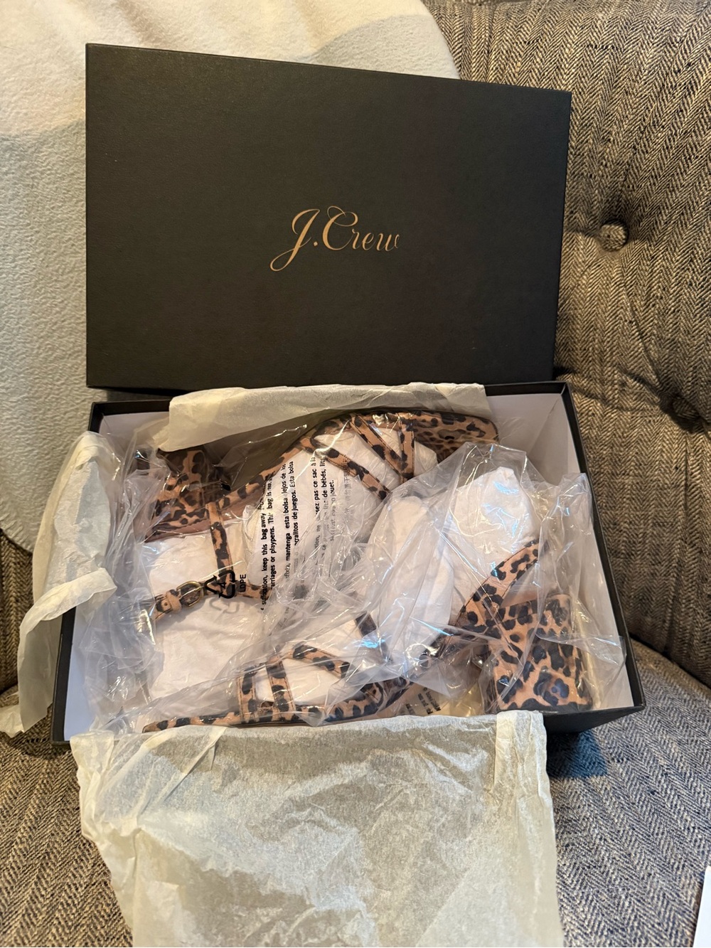J. Crew Leopard Print Strappy Block Heel Sandals - size 7.5 - Picture 9 of 11